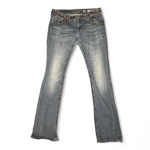 Miss Me Jeans Women’s Size 29 Bootcut JW4288B31 Bling Studded Flap Pockets